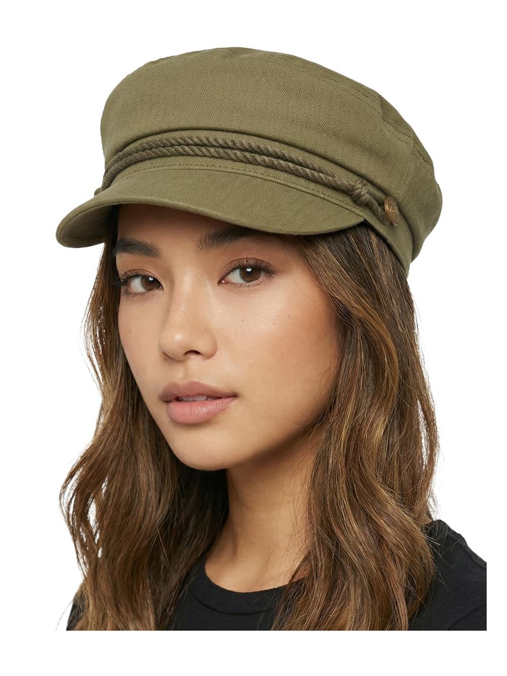 Greek Fisherman Newsboy Cap, Cotton Captains Bakerboy Hat | Olive | Size OS
